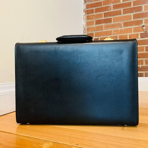 Coach Black Leather Hard Sided 4.5" Briefcase Rare Nos Vintage Made In The USA. - Picture 15 of 16